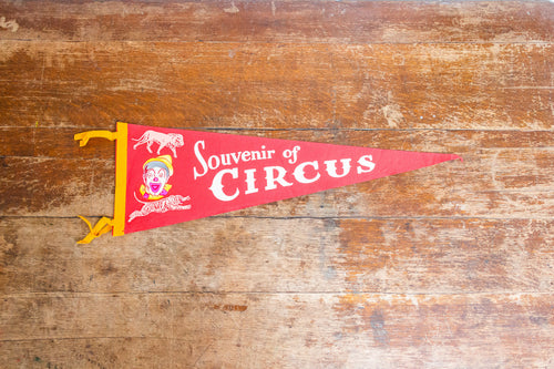 Red Circus Souvenir Felt Pennant Vintage Nursery Decor - Eagle's Eye Finds