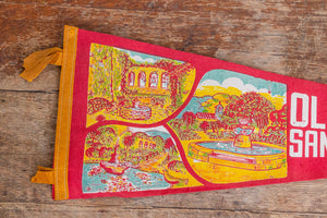 Old Mission San Juan Capistrano California Red Felt Pennant Vintage Wall Decor - Eagle's Eye Finds