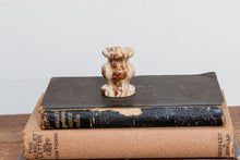 Load image into Gallery viewer, Small Marble Pedestal Brown Vintage Stone Crystal Egg or Sphere Stand - Eagle&#39;s Eye Finds
