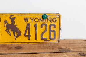 Wyoming 1948 License Plate Pair Vintage Wall Hanging Decor - Eagle's Eye Finds