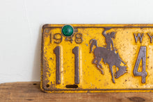 Load image into Gallery viewer, Wyoming 1948 License Plate Pair Vintage Wall Hanging Decor - Eagle&#39;s Eye Finds
