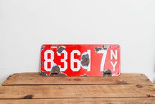 Load image into Gallery viewer, 1912 New York Porcelain License Plate Vintage Red Car Wall Hanging Decor - Eagle&#39;s Eye Finds
