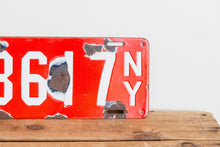 Load image into Gallery viewer, 1912 New York Porcelain License Plate Vintage Red Car Wall Hanging Decor - Eagle&#39;s Eye Finds
