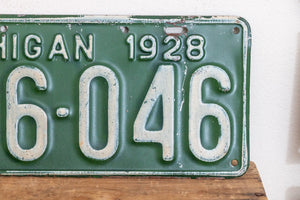1928 Michigan License Plate Pair Vintage YOM Original Paint Car Decor - Eagle's Eye Finds