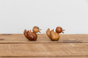 Wooden Duck Figurines Vintage Wood Shelf Decor - Eagle's Eye Finds