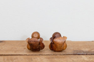 Wooden Duck Figurines Vintage Wood Shelf Decor - Eagle's Eye Finds