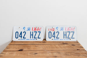 Utah 1996 License Plate Pair Vintage Wall Hanging Decor - Eagle's Eye Finds