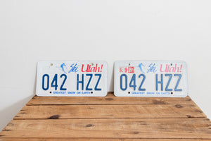 Utah 1996 License Plate Pair Vintage Wall Hanging Decor - Eagle's Eye Finds