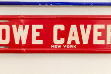Load image into Gallery viewer, Howe Caverns License Plate Topper Vintage Reflective New York Automotive Collectible - Eagle&#39;s Eye Finds
