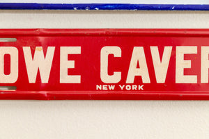 Howe Caverns License Plate Topper Vintage Reflective New York Automotive Collectible - Eagle's Eye Finds
