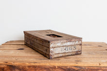 Load image into Gallery viewer, Metal Egg Shipping Container Primitive Vintage Divided Container Easter Decor - Eagle&#39;s Eye Finds
