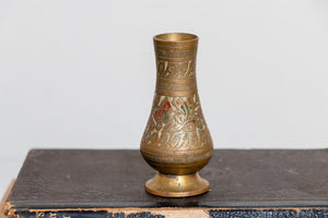 Ornate Little Brass Vase Vintage Incense Holder - Eagle's Eye Finds