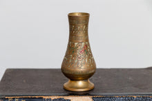 Load image into Gallery viewer, Ornate Little Brass Vase Vintage Incense Holder - Eagle&#39;s Eye Finds
