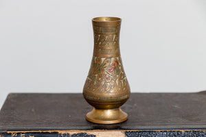 Ornate Little Brass Vase Vintage Incense Holder - Eagle's Eye Finds