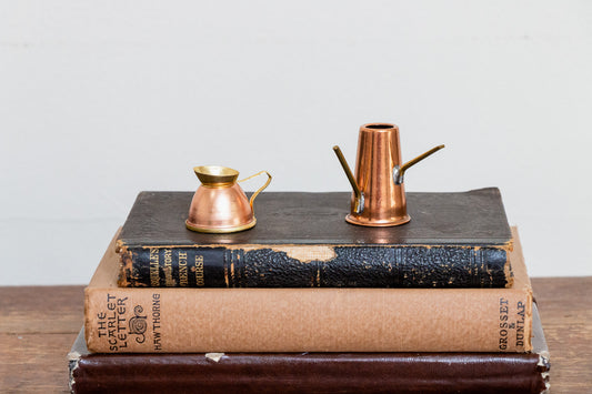 Mini Copper Coffee Pot Makers Vintage Little Turkish Cafe Decor - Eagle's Eye Finds