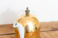 Load image into Gallery viewer, Hall China Teapot with Copper Insulator Cover Vintage Tea Kettle - Eagle&#39;s Eye Finds
