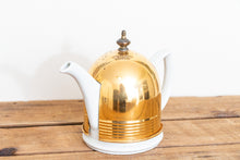 Load image into Gallery viewer, Hall China Teapot with Copper Insulator Cover Vintage Tea Kettle - Eagle&#39;s Eye Finds
