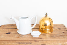 Load image into Gallery viewer, Hall China Teapot with Copper Insulator Cover Vintage Tea Kettle - Eagle&#39;s Eye Finds
