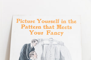 Sample Fabric Advertising Ephemera Vintage 1916 Tailoring Ad Sign - Eagle's Eye Finds