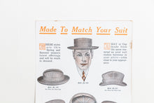 Load image into Gallery viewer, Hat Sample Fabric Advertising Ephemera Vintage 1916 Tailoring Ad Sign - Eagle&#39;s Eye Finds
