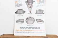 Load image into Gallery viewer, Hat Sample Fabric Advertising Ephemera Vintage 1916 Tailoring Ad Sign - Eagle&#39;s Eye Finds
