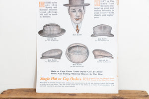 Hat Sample Fabric Advertising Ephemera Vintage 1916 Tailoring Ad Sign - Eagle's Eye Finds