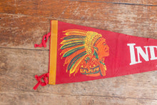 Load image into Gallery viewer, Indian River Michigan Felt Pennant Vintage Red Native American Wall Decor - Eagle&#39;s Eye Finds
