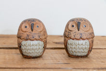 Load image into Gallery viewer, Fitz and Floyd Owl Shakers Vintage Japan Ceramic Stoneware Salt Pepper - Eagle&#39;s Eye Finds
