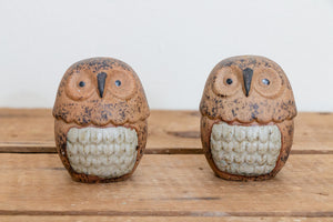 Fitz and Floyd Owl Shakers Vintage Japan Ceramic Stoneware Salt Pepper - Eagle's Eye Finds