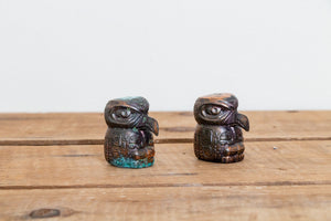 Totem Salt and Pepper Shakers Vintage Copper Metal Table Decor - Eagle's Eye Finds