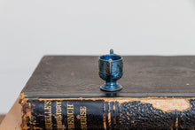 Load image into Gallery viewer, Mini Cup Trophy Vintage Blue Metal - Eagle&#39;s Eye Finds
