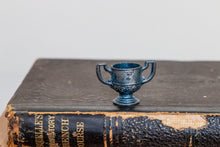 Load image into Gallery viewer, Mini Cup Trophy Vintage Blue Metal - Eagle&#39;s Eye Finds
