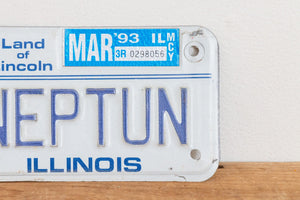 NEPTUNE Illinois 1993 Motorcycle Vanity License Plate Vintage Wall Hanging Decor - Eagle's Eye Finds