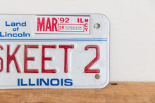 Load image into Gallery viewer, SKEET 2 Illinois 1992 Motorcycle Vanity License Plate Vintage Moped Wall Hanging Decor - Eagle&#39;s Eye Finds
