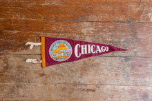 Load image into Gallery viewer, Chicago Maroon Felt Pennant Vintage Illinois Wall Hanging Decor - Eagle&#39;s Eye Finds
