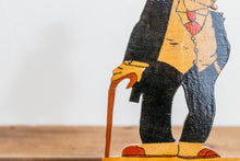 Load image into Gallery viewer, Mr. Jiggs and Maggie Bookends Vintage Bringing Up Father Comic Homemade Wood Decor - Eagle&#39;s Eye Finds

