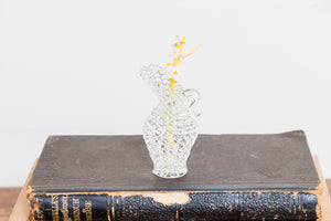 Mini Webbed Glass Pitcher Vintage Water Jug Vase - Eagle's Eye Finds