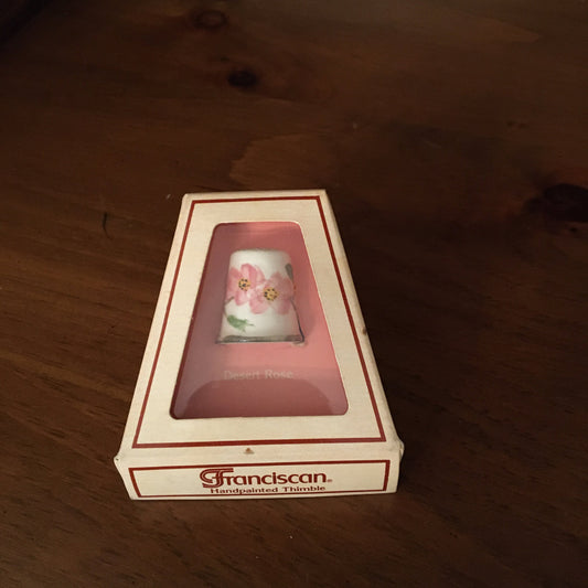 Franciscan Thimble Vintage Desert Rose Hand Painted Sewing Piece - Eagle's Eye Finds