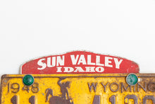 Load image into Gallery viewer, Sun Valley Idaho License Plate Topper Vintage Reflective Automotive Collectible - Eagle&#39;s Eye Finds
