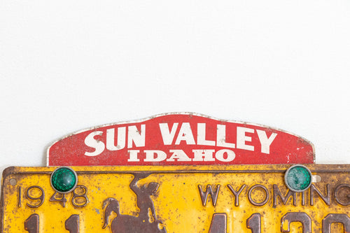 Sun Valley Idaho License Plate Topper Vintage Reflective Automotive Collectible - Eagle's Eye Finds