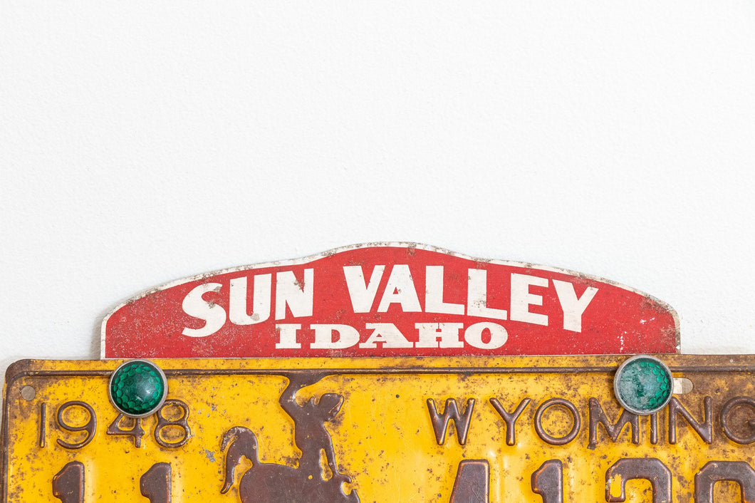 Sun Valley Idaho License Plate Topper Vintage Reflective Automotive Collectible - Eagle's Eye Finds