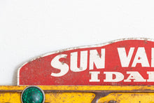 Load image into Gallery viewer, Sun Valley Idaho License Plate Topper Vintage Reflective Automotive Collectible - Eagle&#39;s Eye Finds
