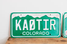 Load image into Gallery viewer, Colorado 1987 Amateur Radio License Plate Pair Vintage HAM Radio Wall Hanging Decor - Eagle&#39;s Eye Finds

