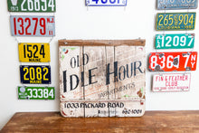 Load image into Gallery viewer, Chippy White Wooden Trade Sign Vintage Idle Hour Apartments Rustic Farmhouse Decor - Eagle&#39;s Eye Finds

