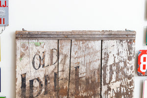 Chippy White Wooden Trade Sign Vintage Idle Hour Apartments Rustic Farmhouse Decor - Eagle's Eye Finds