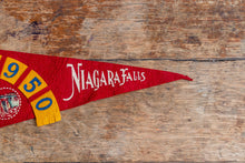 Load image into Gallery viewer, 1950 Niagara Falls Red Felt Pennant Vintage Travel Wall Decor - Eagle&#39;s Eye Finds
