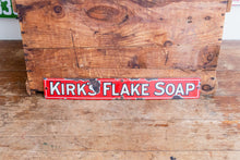 Load image into Gallery viewer, Kirk&#39;s Flake Soap Sign Vintage Red Porcelain Bathroom Decor - Eagle&#39;s Eye Finds
