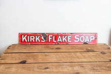Load image into Gallery viewer, Kirk&#39;s Flake Soap Sign Vintage Red Porcelain Bathroom Decor - Eagle&#39;s Eye Finds
