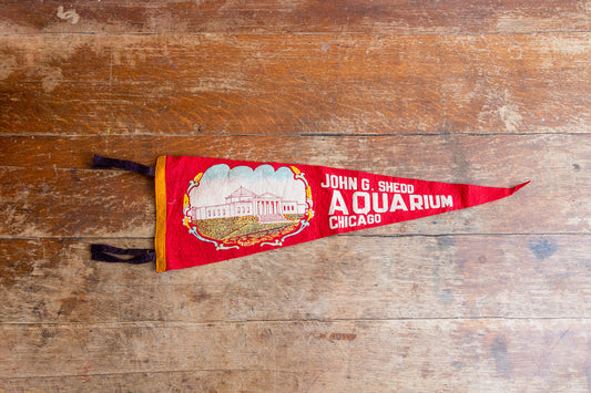 Shedd Aquarium Chicago Felt Pennant Vintage Illinois Wall Hanging Decor - Eagle's Eye Finds