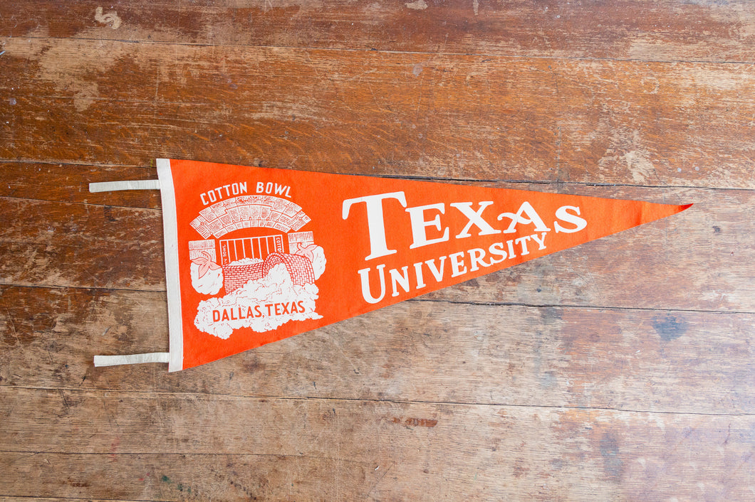 University of Texas Longhorns Felt Pennant Large Vintage College Wall Decor - Eagle's Eye Finds